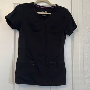 Purple Label Yoga by Healing Hands Black Scrub Top